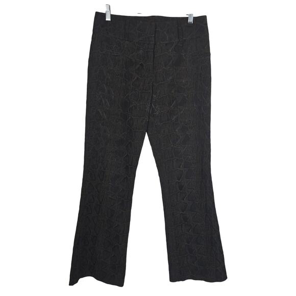 Cache Luxe Black Brown Animal Turtle Shell Print Dress Pants Women's 8 - Picture 1 of 5